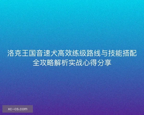 洛克王国音速犬高效练级路线与技能搭配全攻略解析实战心得分享