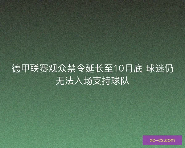 德甲联赛观众禁令延长至10月底 球迷仍无法入场支持球队